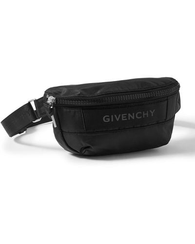Givenchy G-trek Logo-appliquéd Webbing-trimmed Ripstop Belt Bag - Black