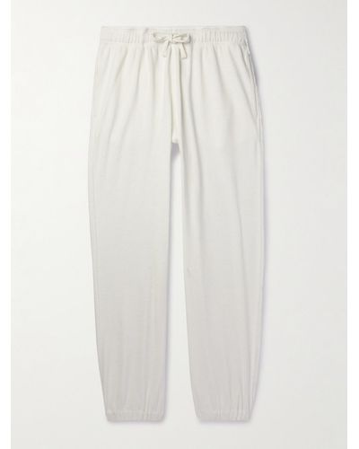Vilebrequin Pantaloni a gamba affusolata in spugna di misto cotone Play - Bianco