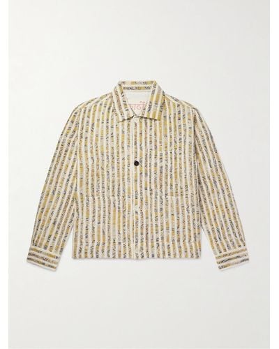 Kardo Striped Cotton Jacket - Natural