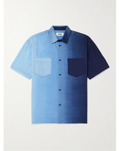 YMC Camicia in voile di cotone ombré Mitchum - Blu