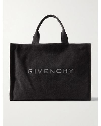 Givenchy Logo-embroidered Canvas Tote Bag - Black
