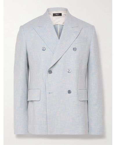 Amiri Slim-fit Double-breasted Woven Suit Jacket - Blue