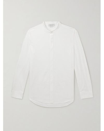 Gabriela Hearst Ollie Hemd aus Baumwollpopeline mit Stehkragen - Weiß