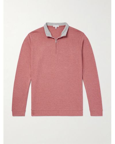 Peter Millar Crown Comfort Pullover aus einer Baumwollmischung mit kurzem Reißverschluss - Pink