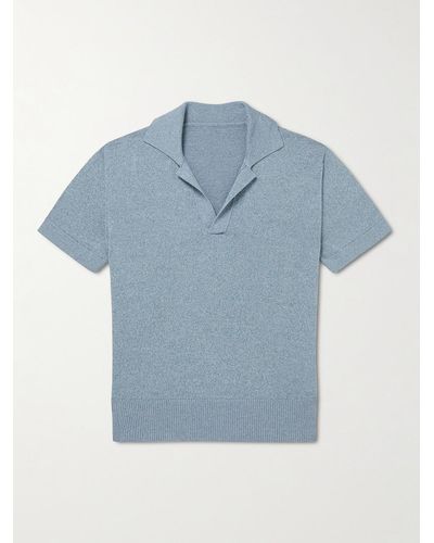 STÒFFA Mouliné-organic Cotton Polo Shirt - Blue
