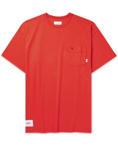 WTAPS Logo-embroidered Cotton-blend Jersey T-shirt