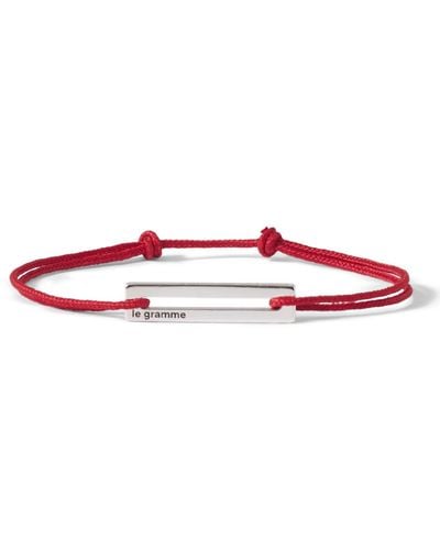 Le Gramme 1.7g Cord And Sterling Silver Bracelet - Red