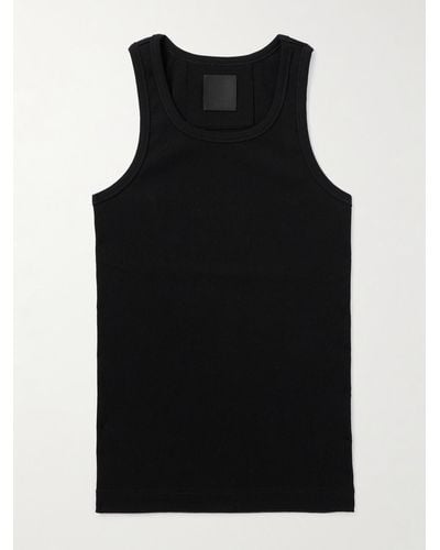 Givenchy Slim-fit Ribbed Stretch-cotton Tank Top - Black
