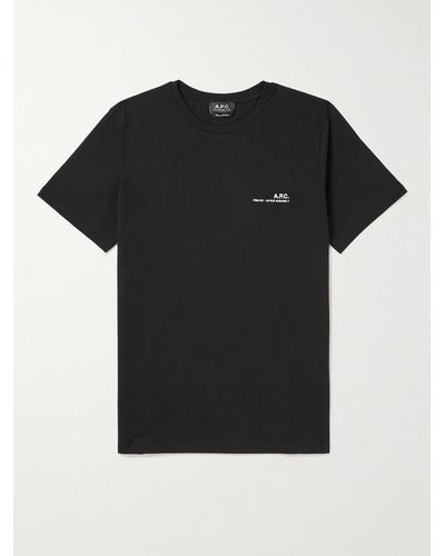 A.P.C. Logo-print Cotton-jersey T-shirt - Black