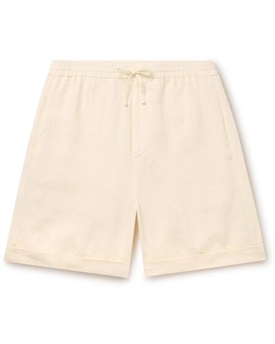 Canali Straight-leg Linen Drawstring Shorts - Natural