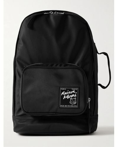 Maison Kitsuné The Traveller Logo-appliquéd Backpack - Black