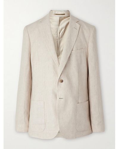 MR P. Linen Suit Jacket - Natural