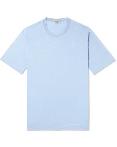 John Smedley Lorca Slim-fit Sea Island Cotton T-shirt - Blue