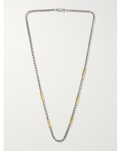 David Yurman Streamline Sterling Silver And 18-karat Gold Chain Necklace - Metallic