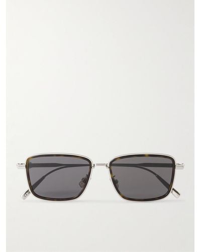 Dior Diorblacksuit S9u Silver-tone And Tortoiseshell Acetate D-frame Sunglasses - Grey