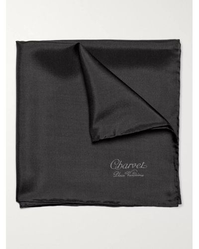 Charvet Silk Pocket Square - Black