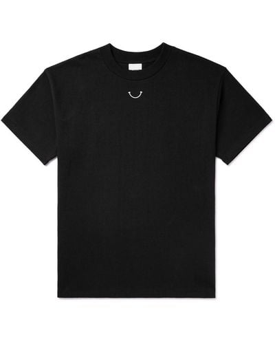 READYMADE Embroidered Printed Cotton-jersey T-shirt - Black