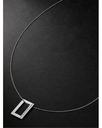 Le Gramme 3.4g Sterling Silver Diamond Pendant Necklace - Black