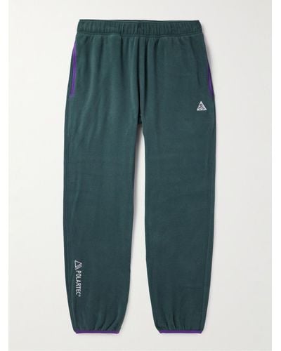 Nike Acg Wolf Tree Straight-leg Logo-embroidered Polartec® Fleece Joggers - Green