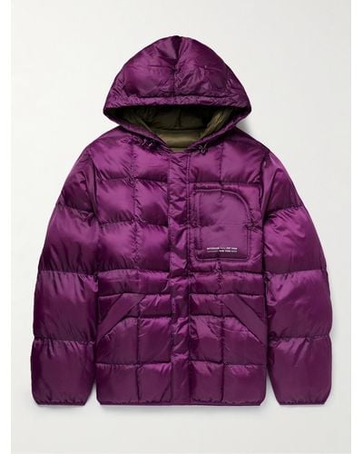 Saturdays NYC Momo Logo-print Quilted Shell Hooded Jacket - Purple