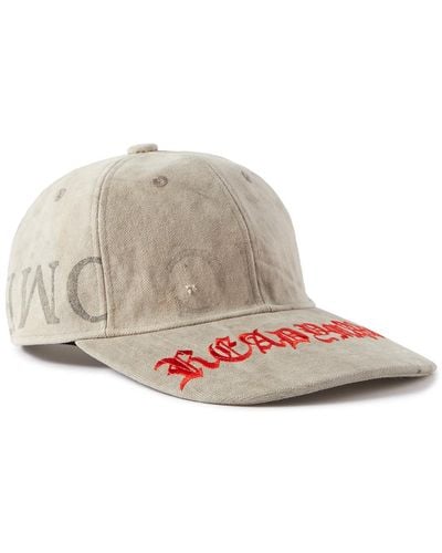 READYMADE Logo-embroidered Distressed Cotton-canvas Baseball Cap - White