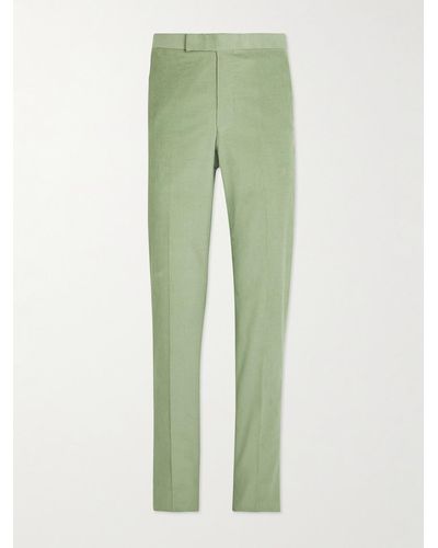 Richard James Straight-leg Cotton-needlecord Suit Pants - Green