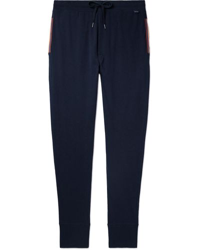 Paul Smith Slim-fit Tapered Cotton-jersey Sweatpants - Blue