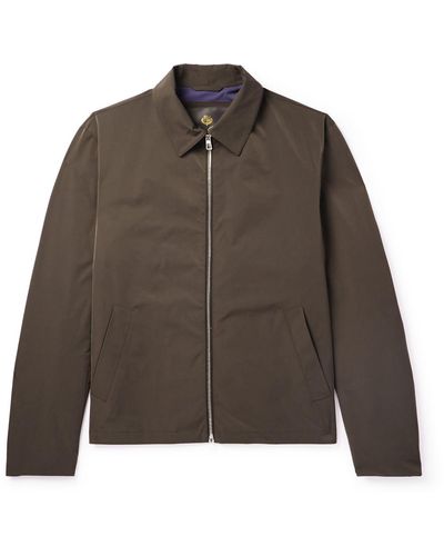 Loro Piana Maurin Leather-trimmed Tech-shell Blouson Jacket - Brown