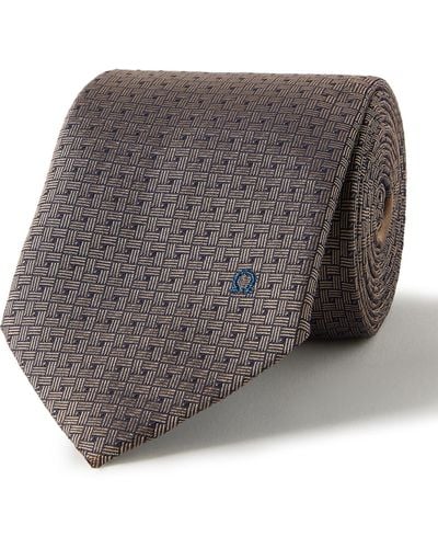 Ferragamo 7cm Silk-jacquard Tie - Gray
