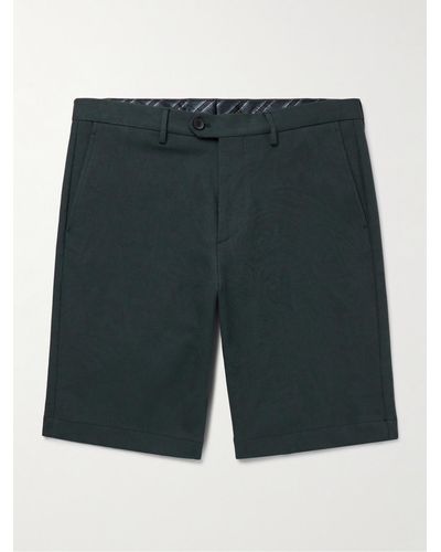 Etro Straight-leg Cotton-blend Jacquard Bermuda Shorts - Green