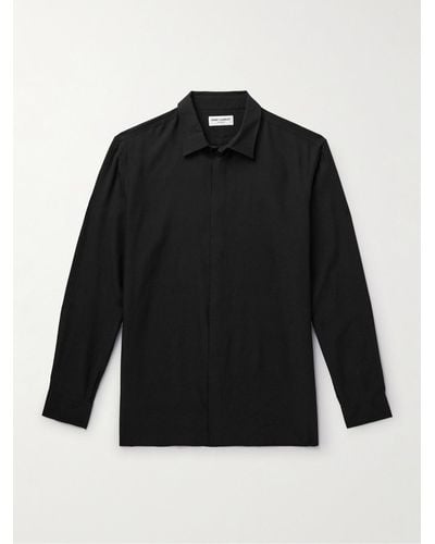 Saint Laurent Polka-dot Jacquard Shirt - Black
