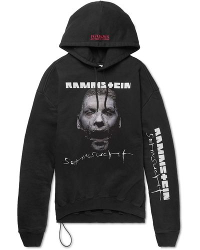 Vetements + Rammstein Oversized Printed Cotton-blend Jersey Hoodie - Black