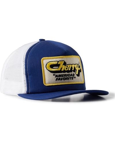CHERRY LA America's Favorite Logo-appliquéd Twill And Mesh Trucker Cap - Blue