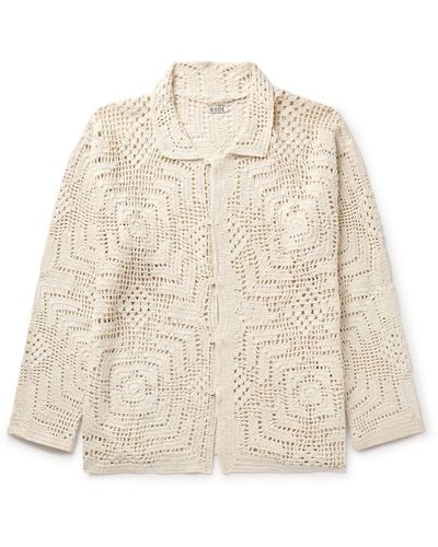 Bode Crocheted Cotton Shirt - Natural
