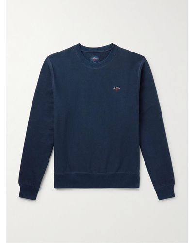 Noah Core Logo-embroidered Cotton-jersey Sweatshirt - Blue