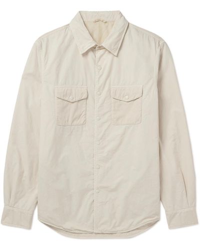 Aspesi Corduroy-trimmed Cotton-shell Padded Overshirt - White