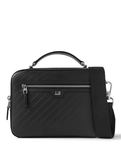 Dunhill Contour Quilted Leather Messenger Bag - Black