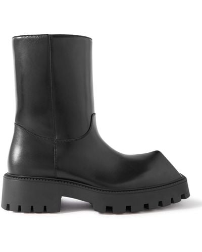 Balenciaga Rhino Leather Boots - Black