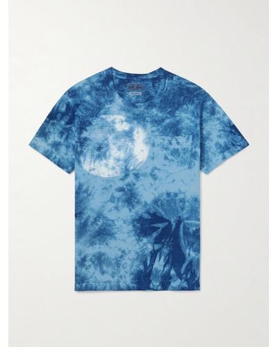 Blue Blue Japan T-Shirt aus Baumwoll-Jersey mit Batikmuster - Blau