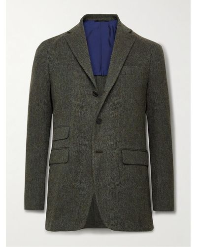 Sid Mashburn No. 3 Herringbone Wool-tweed Blazer - Green