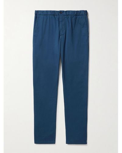 Frescobol Carioca Bruno Straight-leg Cotton-blend Trousers - Blue