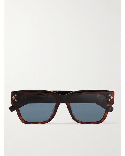 Dior Cd Diamond S2i D-frame Tortoiseshell Acetate And Silver-tone Sunglasses - Black