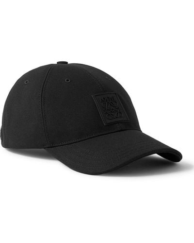 Loewe Logo-appliquéd Cotton-piqué Baseball Cap - Black