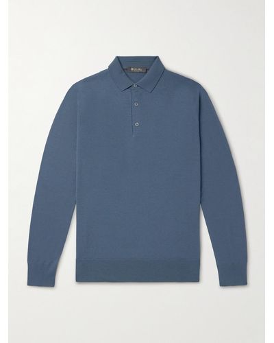 Loro Piana Slim-fit Wish Virgin Wool Polo Shirt - Blue