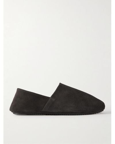 MR P. Babouche Shearling-lined Suede Slippers - Black