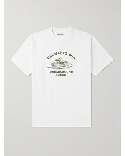 Carhartt Underground Sound Logo-print Cotton-jersey T-shirt - White