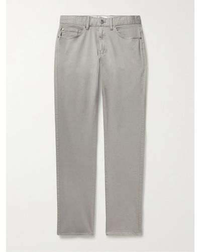 Peter Millar Ultimate Stretch Cotton And Modal-blend Sateen Trousers - Grey
