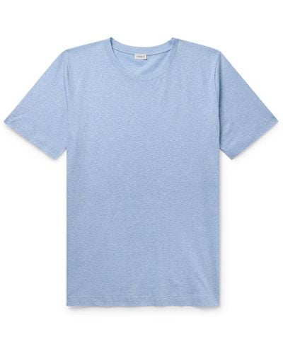 Zimmerli of Switzerland Filo Di Scozia Cotton And Linen-blend T-shirt - Blue