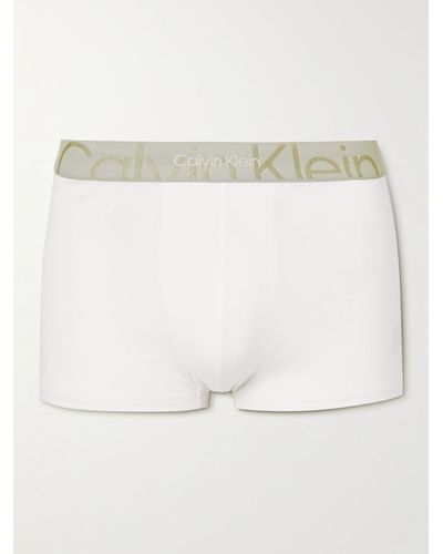Calvin Klein Icon Stretch-cotton Boxer Briefs - Natural