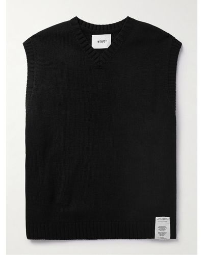 WTAPS Appliquéd Knitted Jumper Vest - Black